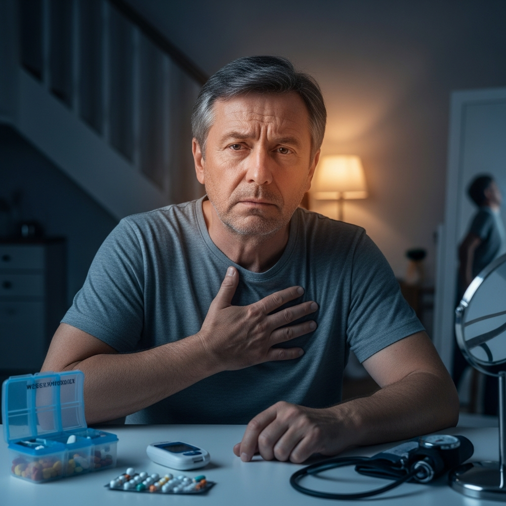 Mann mit Herzproblemen besorgt